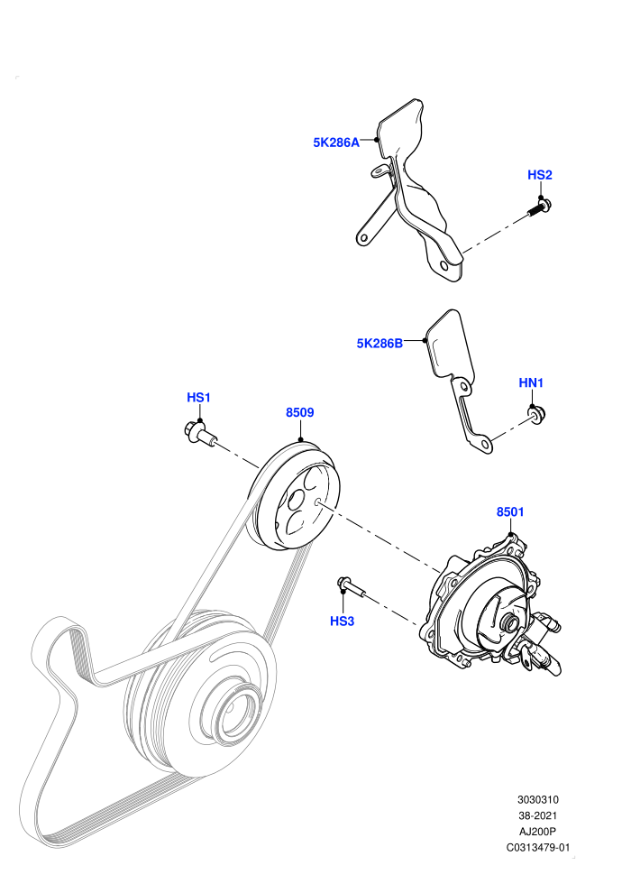 Water Pump (2.0L AJ20P4 Petrol E100 PTA,Electric Engine Battery-MHEV,Itatiaia (Brazil))