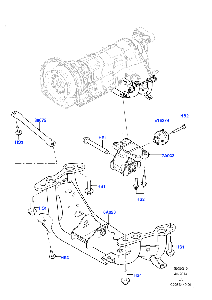 Transmission Mounting (2.0L 16V TIVCT T/C 240PS Petrol)((V)FROMFA000001)