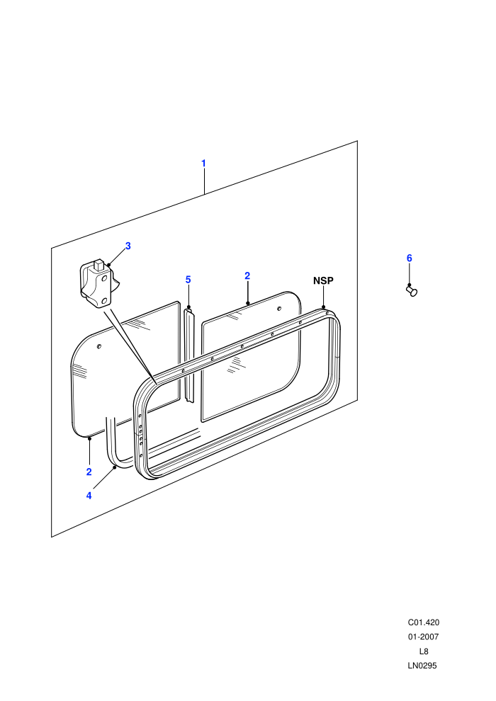 Side Window - Sliding (110&nbsp;Wheelbase,Hard Top,With Sliding Rear Side Window)((V)FROM7A000001)