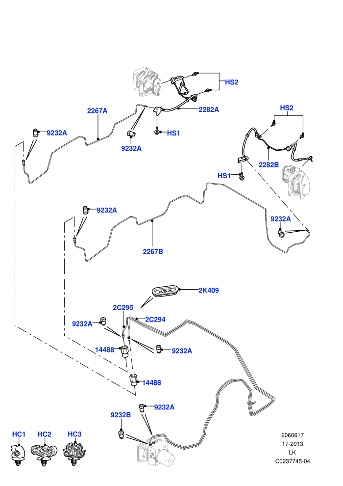 Rear Brake Pipes (LHD)