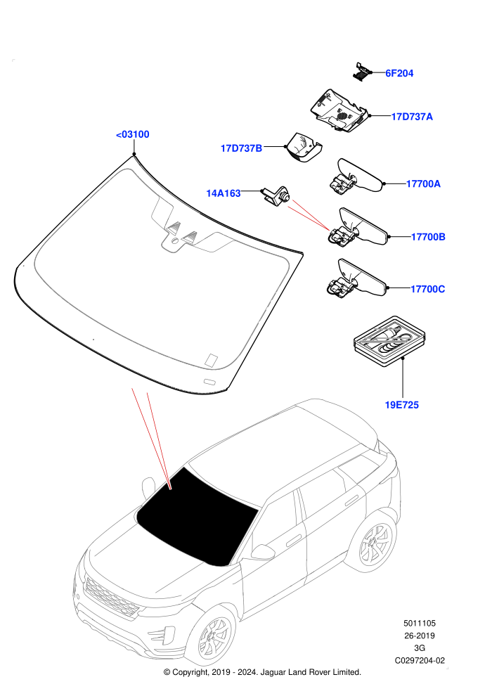 Windscreen/Inside Rear View Mirror (Changsu (China))