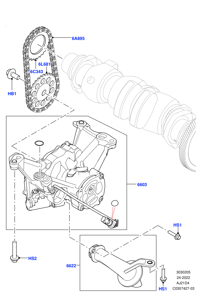 Oil Pump (2.0L AJ21D4 Diesel Mid,Halewood (UK))((V)FROMMH000001)