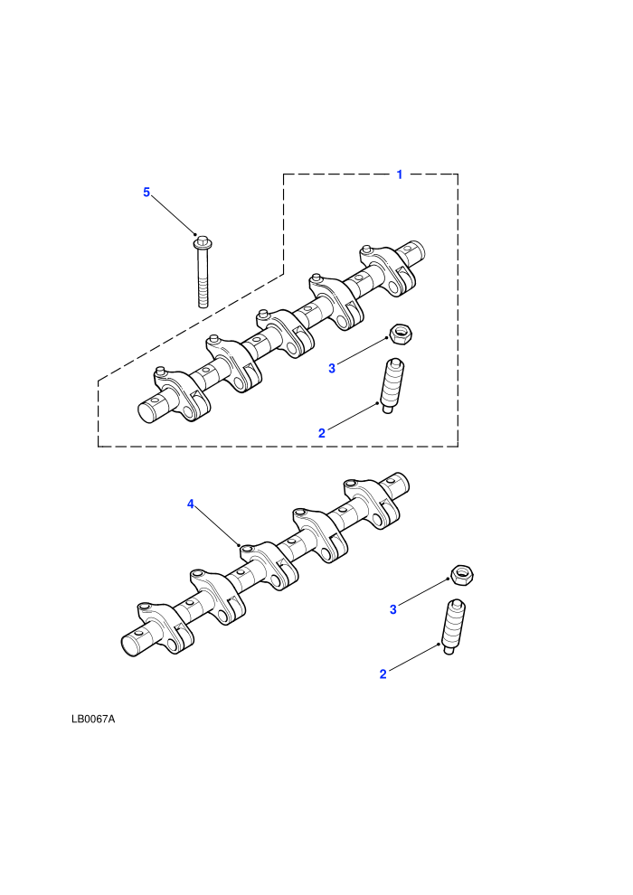 Rocker Shaft - Fuel Injectors (2.5L 5 Cyl L/R Turbo Diesel)