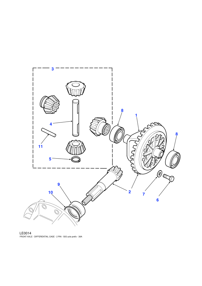 Crownwheel & Pinion-2 Pinion (Rear Axle V8)
