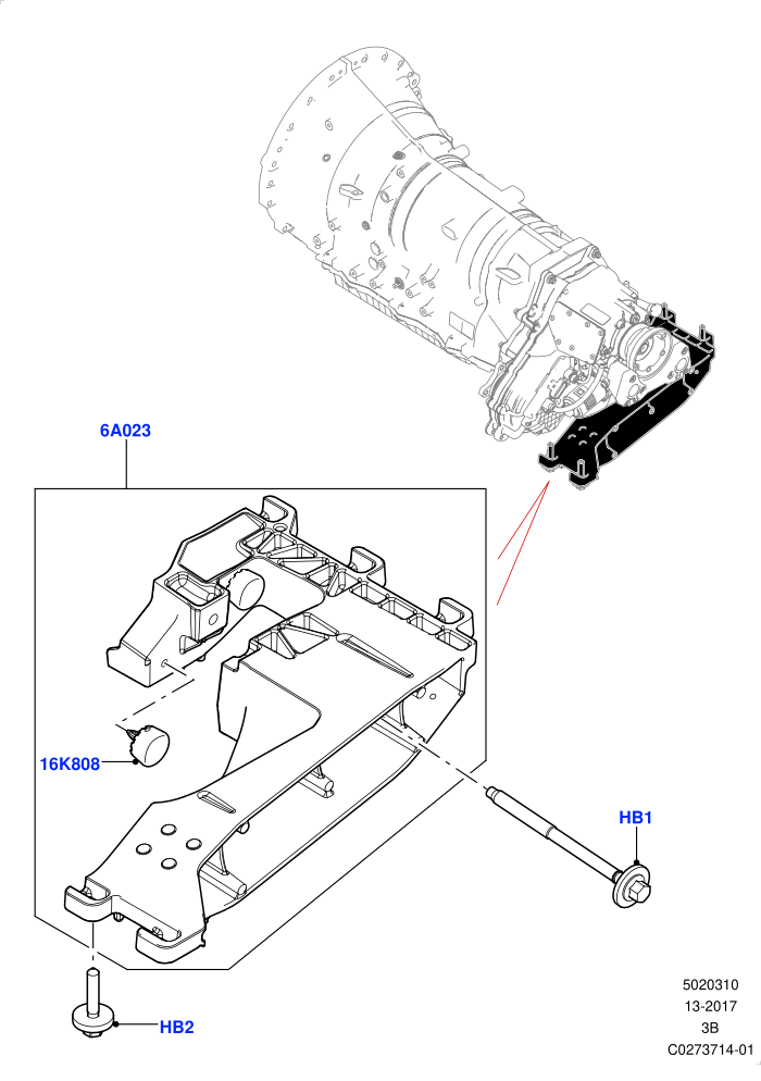 Transmission Mounting (3.0 V6 Diesel)
