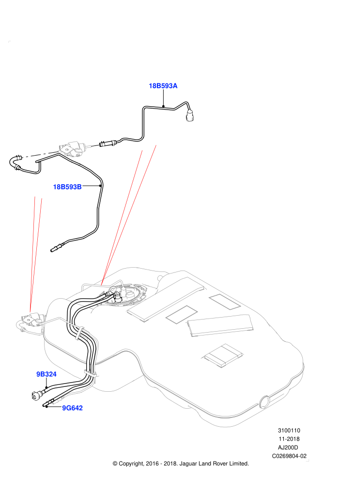 Fuel Lines (2.0L I4 DSL HIGH DOHC AJ200,2.0L I4 DSL MID DOHC AJ200,Itatiaia (Brazil))(Rear)((V)FROMGT000001)