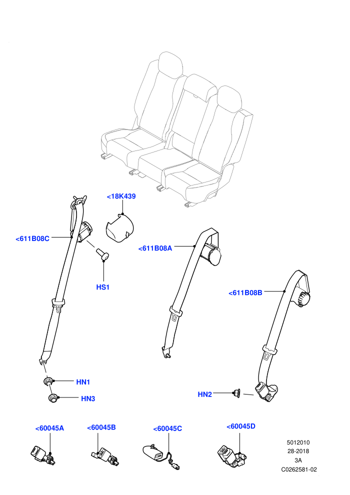 Rear Seat Belts (Changsu (China))((V)FROMFG000001)