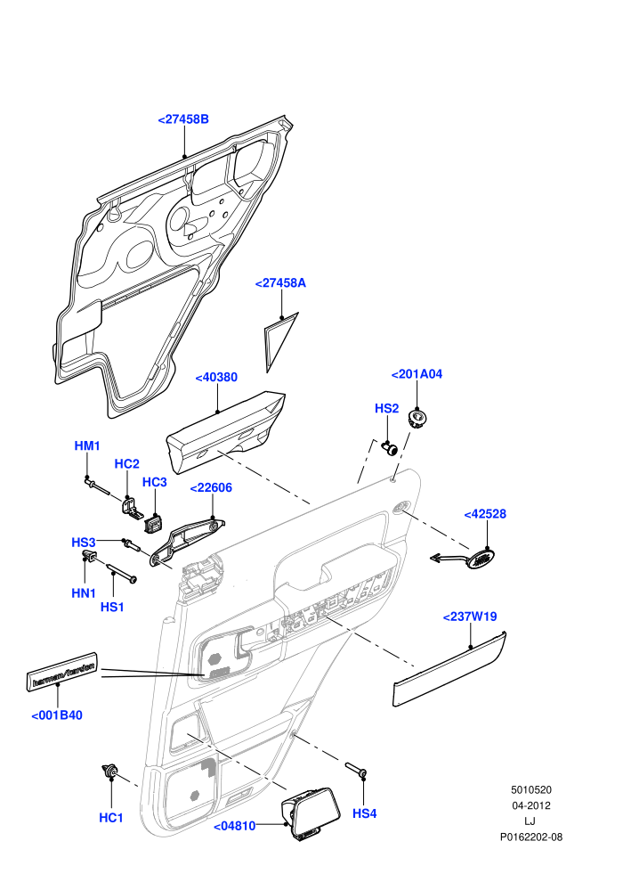 Rear Door Trim Installation ((V)TO9A999999 (V)FROM7A000001)