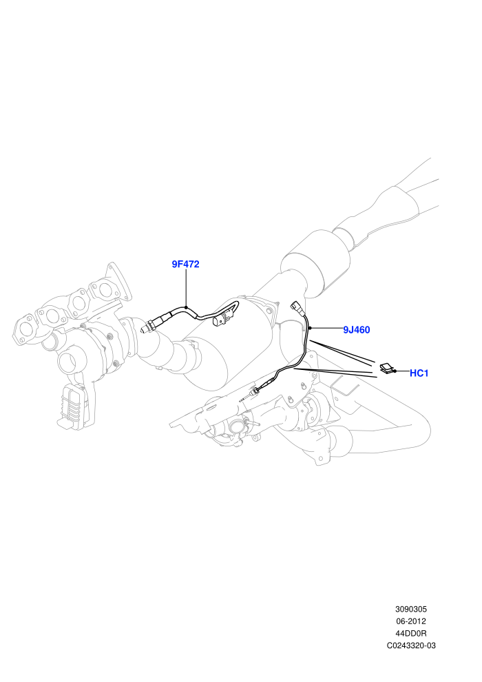 Exhaust System (4.4L DOHC DITC V8 Diesel,Euro Stage 4 Emissions,Proconve L6 Emissions)(Exhaust System Sensors)