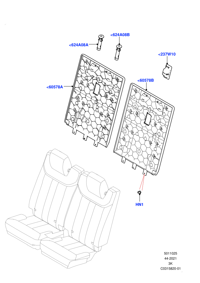 Rear Seat Back (With Third Row Power Folding Seat)