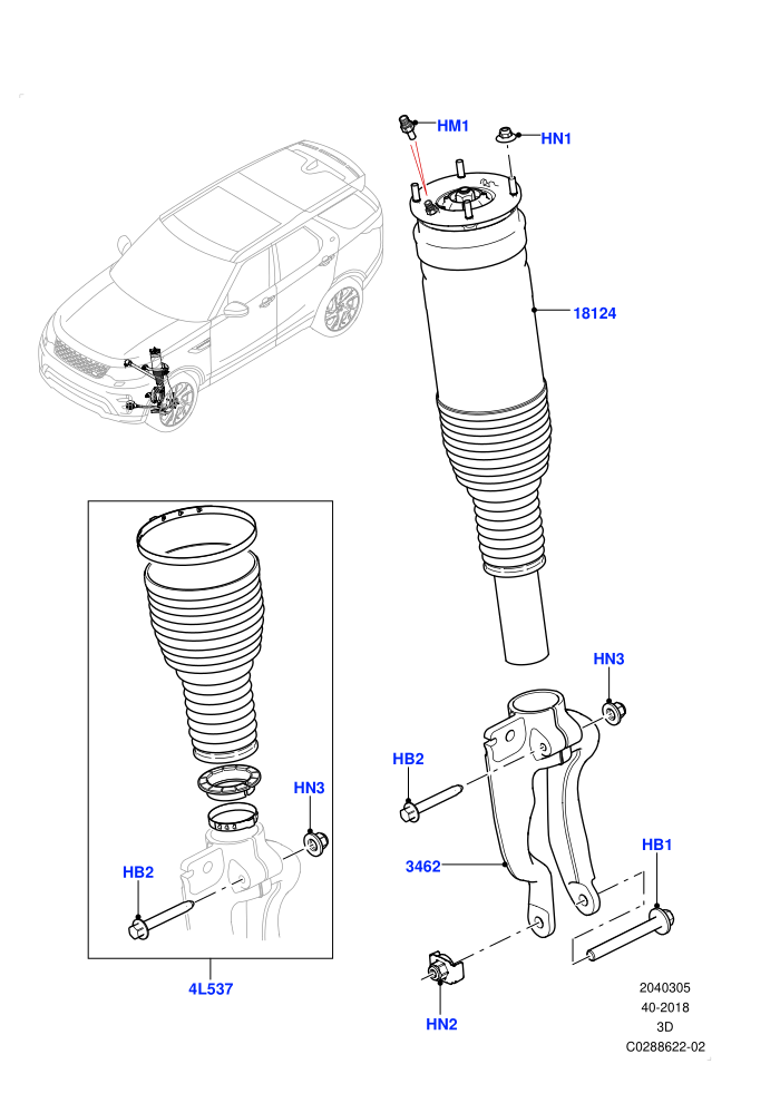 Front Suspension Struts And Springs (With Four Corner Air Suspension)(Nitra Plant Build)((V)TOL2999999 (V)FROMK2000001)