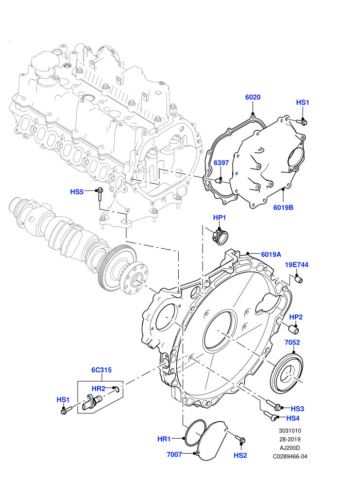 Timing Gear Covers (2.0L I4 DSL HIGH DOHC AJ200,2.0L I4 DSL MID DOHC AJ200)(Nitra Plant Build)((V)FROMK2000001)