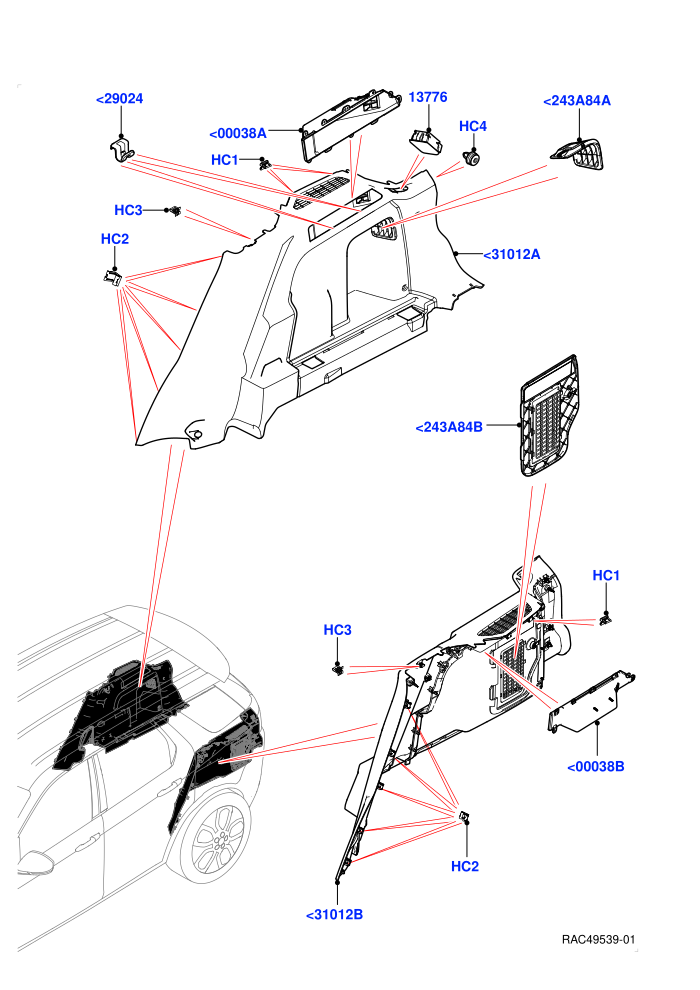 Side Trim (Itatiaia (Brazil),Less Chiller Unit,With 60/40 Manual Fold Thru Rr Seat)(Luggage Compartment)((V)FROMGT000001)