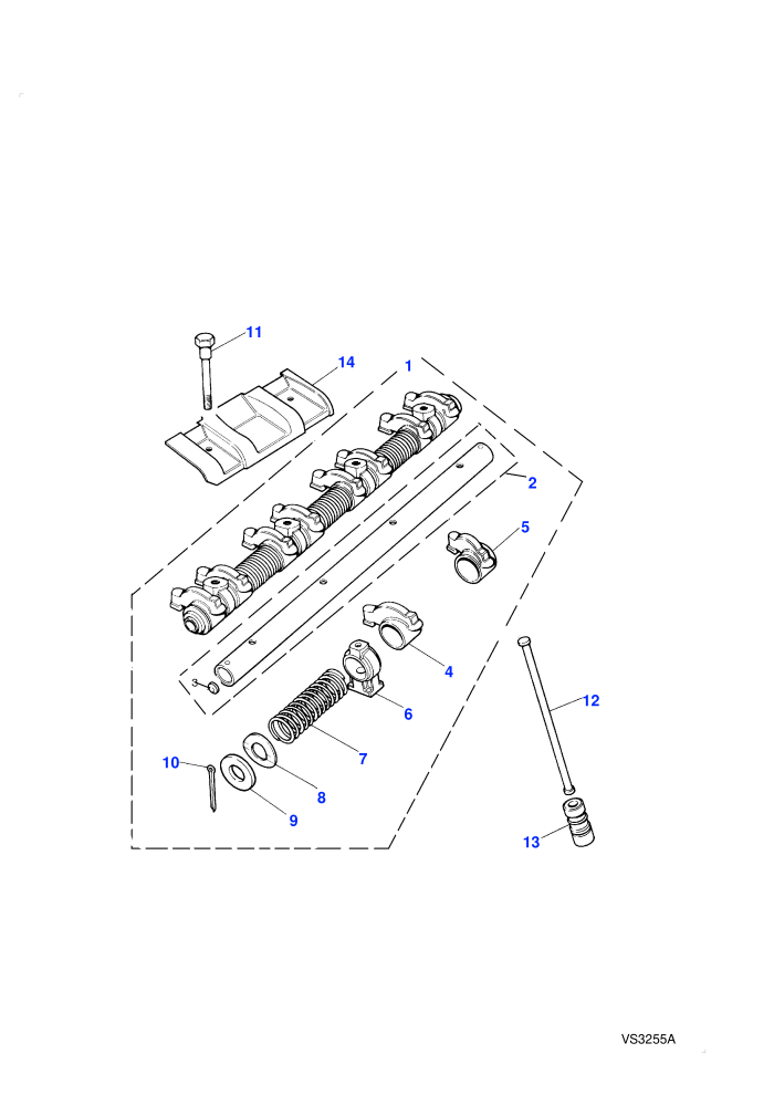 Rocker Shaft (V8 Twin Carb L/R Petrol)