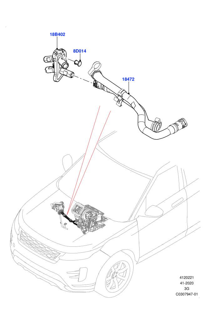 Auxiliary Heater Hoses (Fuel Fired Heater With Park Heat,Fuel Heater W/Pk Heat With Remote,Halewood (UK),With Fuel Fired Heater)((V)FROMMH000001)