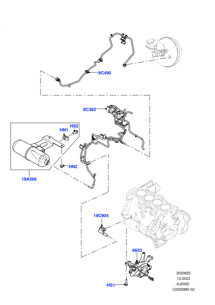 Vacuum Control And Air Injection (2.0L I4 DSL HIGH DOHC AJ200,Itatiaia (Brazil))