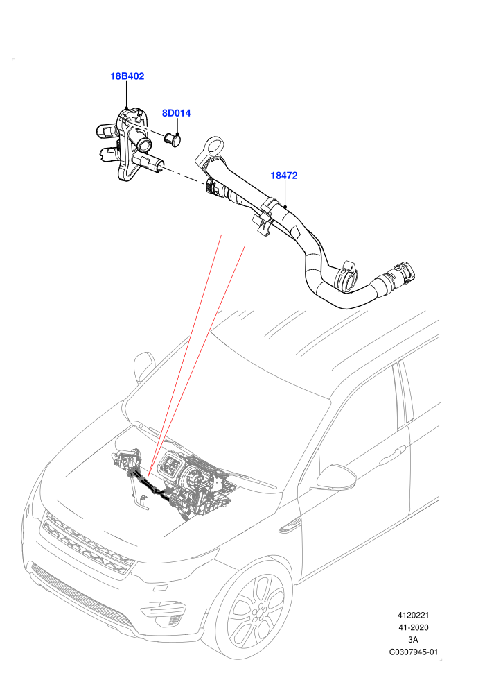 Auxiliary Heater Hoses (Fuel Fired Heater With Park Heat,Fuel Heater W/Pk Heat With Remote,Halewood (UK),With Fuel Fired Heater)((V)FROMMH000001)