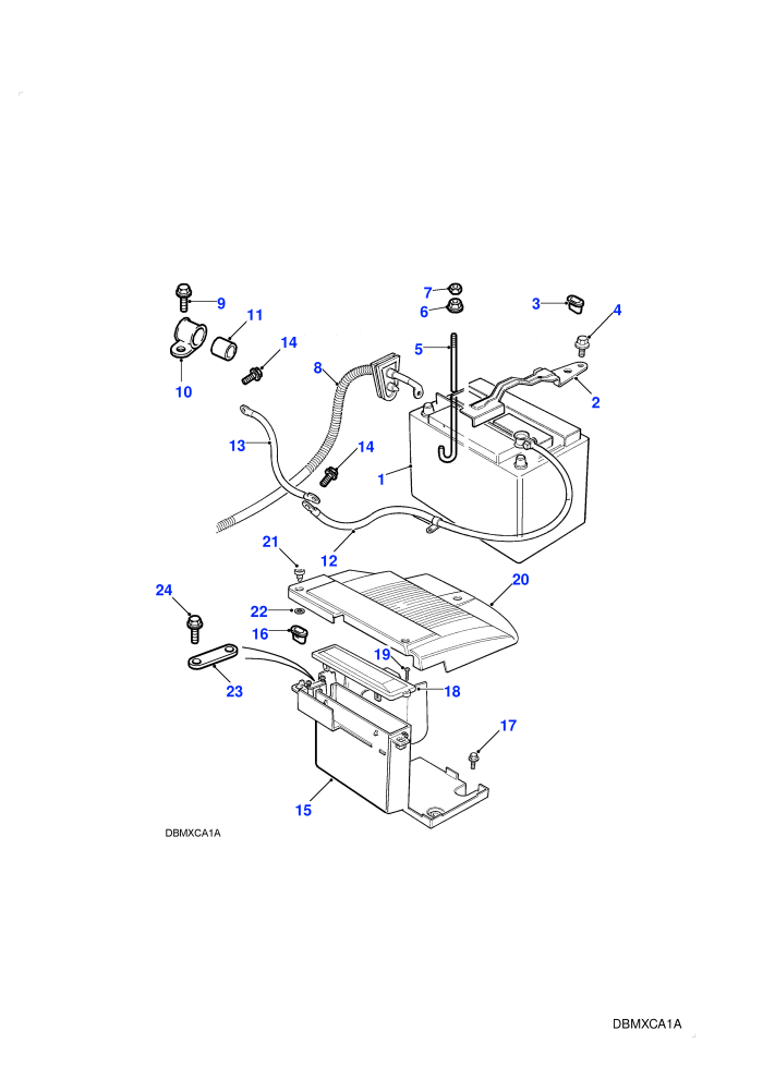 Battery ((+)CDN/MEX/USA,4.0L V8 L/R EFI Petrol,4.6L V8 EFI L/R Petrol,LHD)