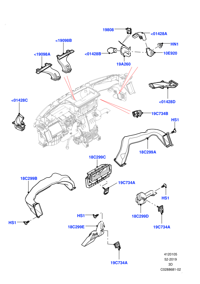 Air Vents, Louvres And Ducts (Head Up Display)(Instrument Panel,Internal Components,Nitra Plant Build)((V)FROMK2000001)