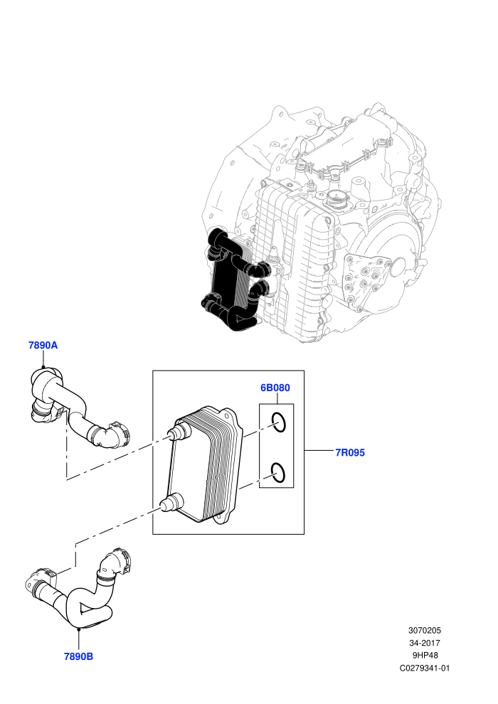 Transmission Cooling Systems (2.0L I4 High DOHC AJ200 Petrol,2.0L I4 Mid DOHC AJ200 Petrol,9 Speed Auto AWD,Active Tranmission Warming)((V)FROMJH000001)