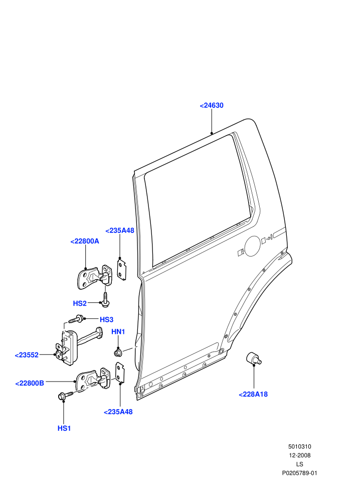 Rear Doors, Hinges & Weatherstrips (Door And Fixings)((V)FROMAA000001)