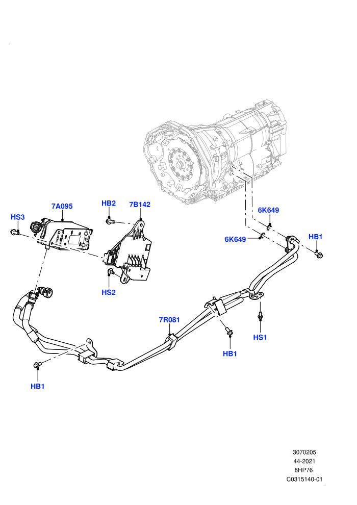 Transmission Cooling Systems (4.4 V8 Turbo Petrol (NC10),8 Speed Auto Trans ZF 8HP76)