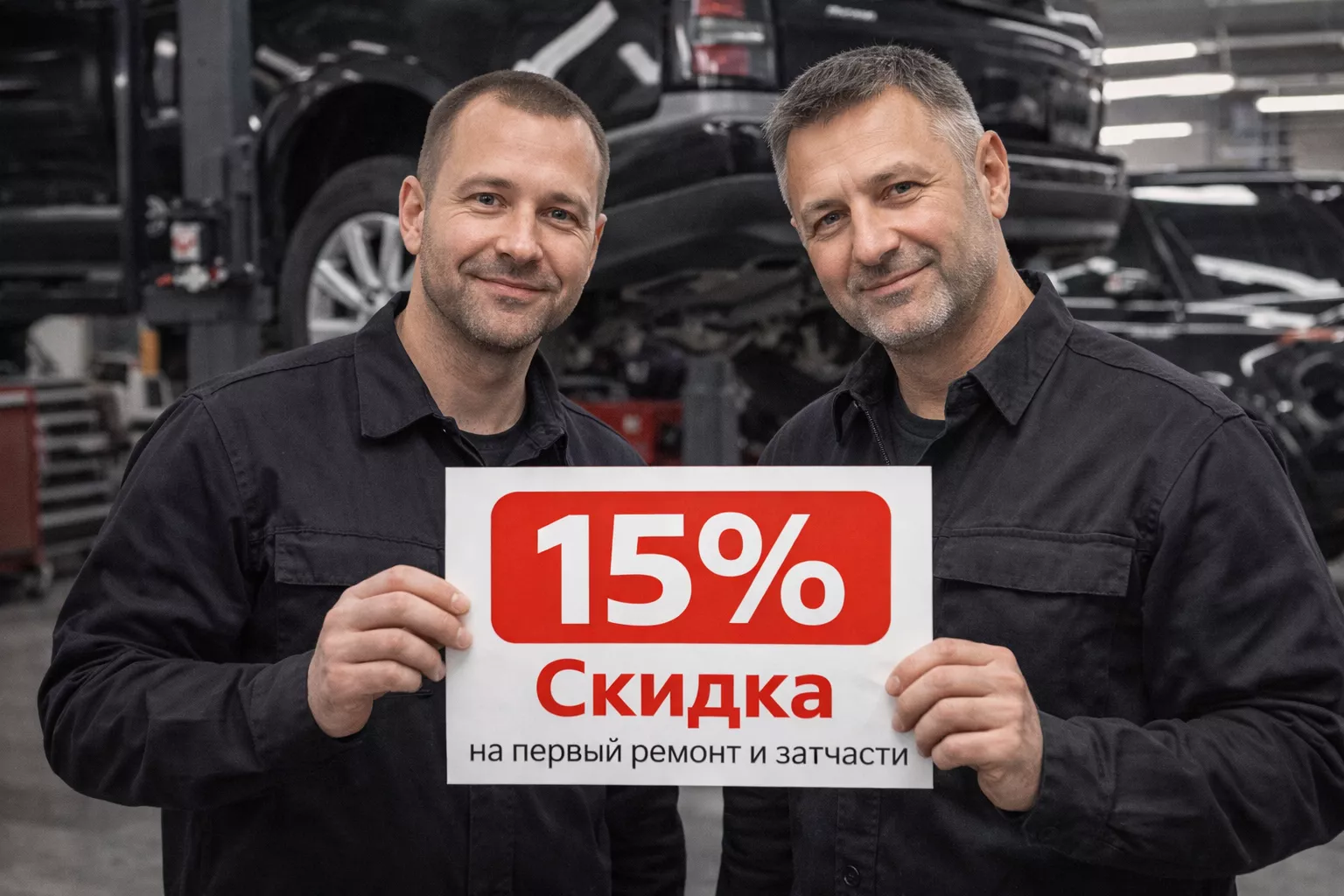 Скидка 15% на первый ремонт и запчасти